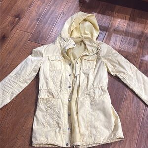 New York & Company Cream Utility Jacket Lightweight Casual